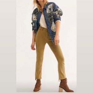 Mother The Insider Crop Step Fray Hopscotch in Honey Corduroy Cord Sz 27 NWT.